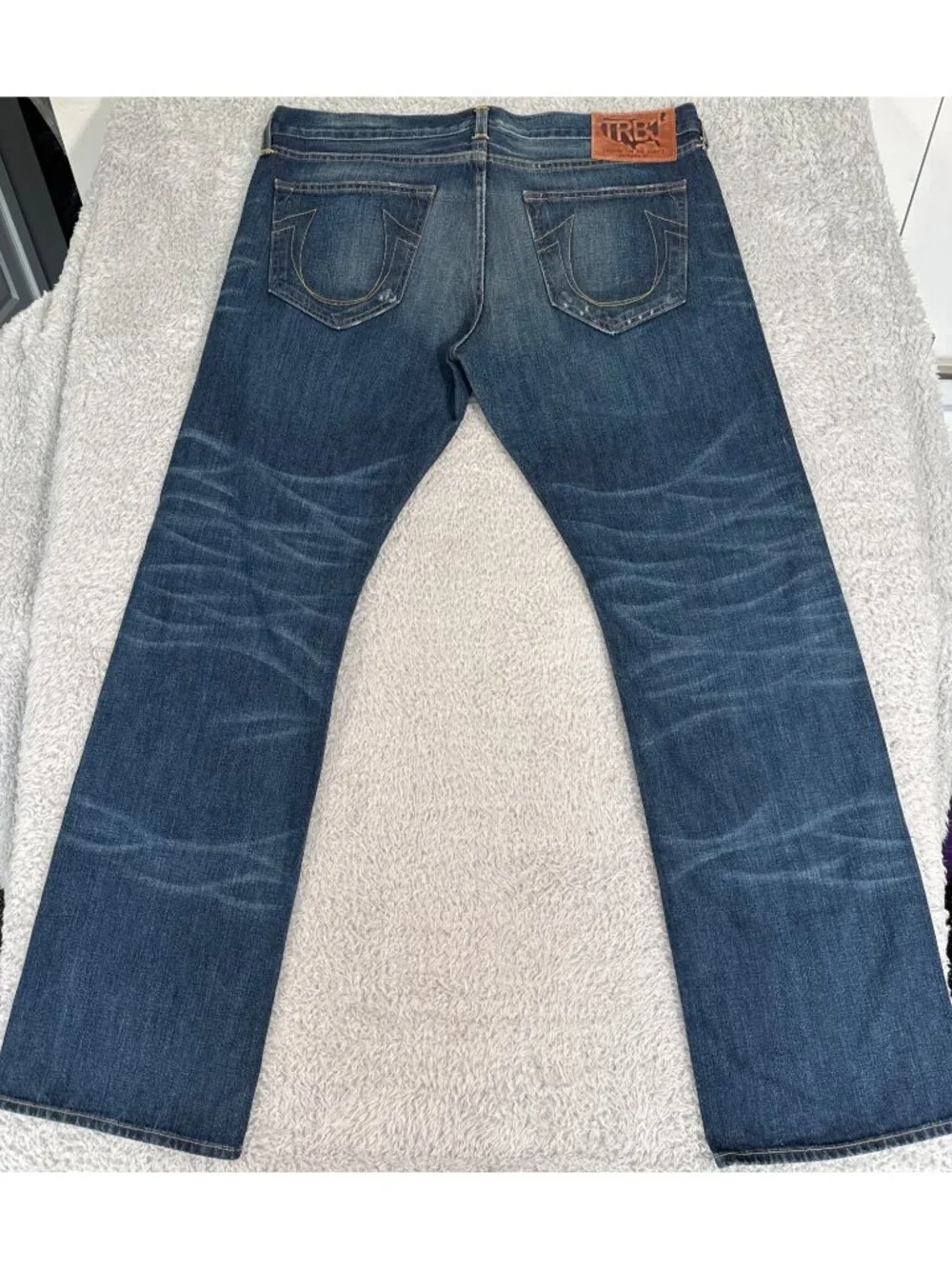 True Religion Mens 38 Bobby Blue Jeans 90s Y2K Buttons Casual Comfort Western
